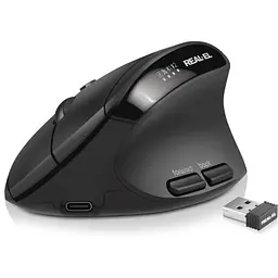Мишка REAL-EL RM-490W Wireless/Bluetooth Black (EL123200058) - мініатюра 2