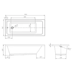 Ванна акрилова Volle Libra 170x70 TS-1770458 - мініатюра 2