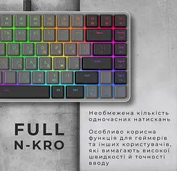 Клавіатура ігрова механічна GamePro GPMK-141R Red Swich Low Profile 75 RGB Dark Gray - мініатюра 7