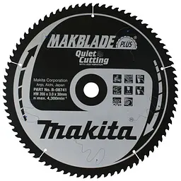 Диск пиляльний по дереву 355х30 мм 80T Makita Makblade Plus B-08741