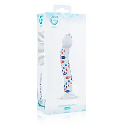 Скляний дилдо з вигинами та малюнком Gildo Glass Dildo No. 3 - мініатюра 6