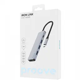 Type-C-Хаб Proove Iron Link 5 in 1 (3*USB3.0 + Type C + HDMI) - мініатюра 2