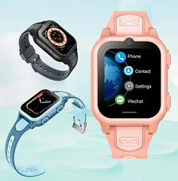 Розумний годинник для дитини Lemfo D2 Max з GPS трекером, 4G відеозв’язком, SIM-карткою, Wi-Fi, прослуховуванням, кнопкою SOS та українською мовою Чорний - мініатюра 4