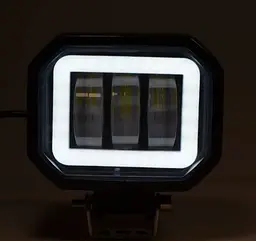 Світлодіодна додаткова LED фара квадратна 95x73x60 mm / дальнє світло / Лінза з ДХО / 20W / 10-30V / 1 шт. - мініатюра 4