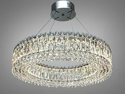 Люстра кришталева LED підвісна хром 55Вт до 10м²