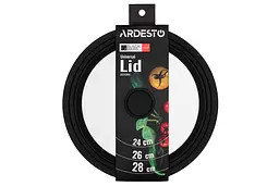 Ardesto Кришка універсальна Black Mars Smart 24/26/28 см, скло, силікон - мініатюра 2