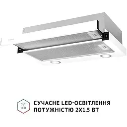 Витяжка телескопічна Perfelli TL 602 WH LED - мініатюра 3