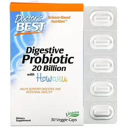 Пробіотики і пребіотики Doctor's Best Digestive Probiotic, 30 вегакапсул