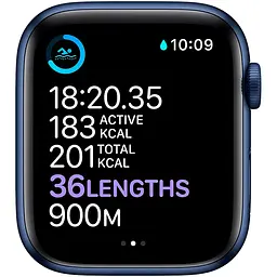 Смарт-годинник Apple Watch Series 6 GPS 44 mm Blue Aluminium Case with Deep Navy Sport Band - Regular Model A2292 (Grade C) Seller Refurbished - мініатюра 4
