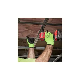 Рукавиці робочі сигнальні Hi-Vis Milwaukee з опором порізам 3/C рівня розмір 8/M 144 пари - мініатюра 3