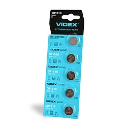 Батарейка літієва Videx CR1616 5шт BLISTER CARD VIDEX (23370-000)