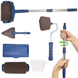 Набір малярних валиків PAINT ROLLER Універсальні валики для фарбування поверхонь, 2 шт. з ємністю для розкочування фарби та - мініатюра 4