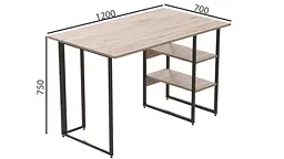 Комп'ютерний стіл Ferrum-decor Кевін 75x120x70 чорний ДСП Дуб Сан-Марино 16мм (FRD-103830) - мініатюра 7