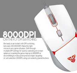 Игровая мышь Fantech VX-7 CRYPTO 60IPS, 15G, 800DPI White - мініатюра 5