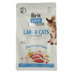 Сухий корм для котів великих порід Brit Care Cat GF Large cats Power&Vitality з качкою і куркою 0.4 кг - мініатюра 2