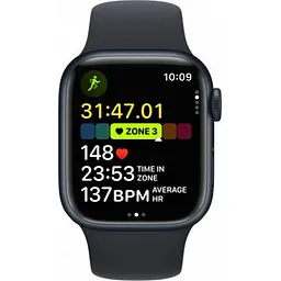 Смарт-годинник Apple Watch Series 9 GPS 45 mm Midnight Aluminum Case w. Midnight Sport Band-S/M (MR993) - мініатюра 3
