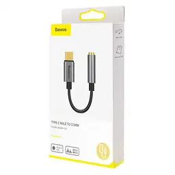 Перехідник адаптер Baseus Type-C Male to 3.5 mm Female Adapter L54 CATL54-0G Deep Grey - мініатюра 3