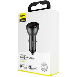 Автомобільний зарядний пристрій Baseus Digital Display 2USB 45W CCBX-B0G Grey - мініатюра 5