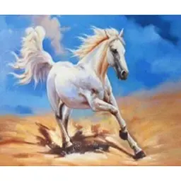 Алмазна мозаїка за номерами Кінь, 30x40 см, полотно на рамі - мініатюра 1