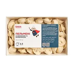 Пельмени ТМ БАБА PEREDALA с говядиной и свининой 
