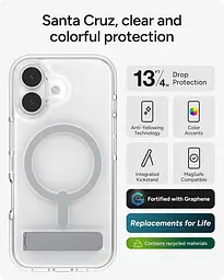 Чохол протиударний для iPhone 17 ZAGG Gear4 Crystal Palace MagSafe KS Clear Case Прозорий з підставкою - мініатюра 6