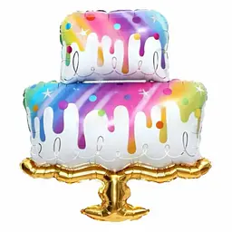 Фольгована кулька Mcolour Balloon Торт з Золотою Підставкою 60x87см наповнення повітрям або гелієм для тематичних вечірок