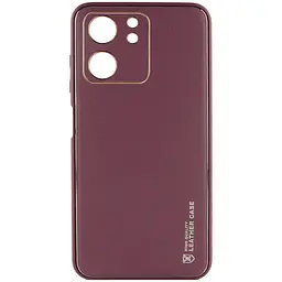 Шкіряний чохол Xshield для Xiaomi Redmi 13C / Poco C65 Бордовий / Plum Red