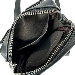 Чоловіча маленька шкіряна сумочка TIDING BAG 1633A чорна - мініатюра 5