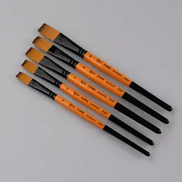 Пензель синтетика плоска FLAME 1368F коротка ручка Rosa - мініатюра 4