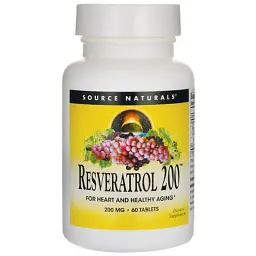 Антиоксидант Source Naturals Ресвератрол, Resveratrol, 200 мг, 60 таблеток (SN2293)