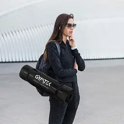 Килимок (мат) для йоги та фітнесу Gymtek NBR 1см чорний - мініатюра 12