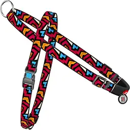 Шлея для собак Waudog Nylon Графіті c QR паспортом, швидкознімна, 40-55х45-60х1,5 см (5464)
