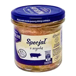 Тушонка Kraina Wedlin Specjal зі свинини з шинкою 300 г (5904915796995)