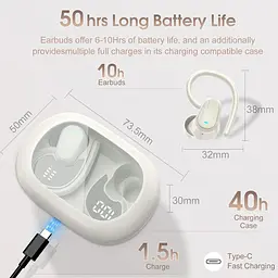 Бездротові навушники OYIB Sport Bluetooth 5.4 з 4 мікрофонами ENC - мініатюра 2