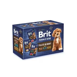 Вологий корм Brit Premium Fillets in Gravy Multipack для собак малих порід філе у соусі Мультипак 12 шт х 85 г