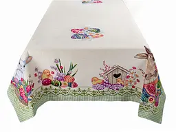 Скатертина  Lefard Home Textile Peeps гобеленова 220x140 см бежево-зелена (732-284) - мініатюра 3