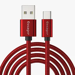 Зарядний кабель Red ESSAGER USB Type-C 3A 2метра