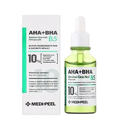 Сироватка для чутливої та проблемної шкіри обличчя AHA BHA Amino Cica-Nol B5 Ampoule Medi-Peel 30 мл - мініатюра 2