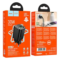 МЗП Hoco N53 Monsoon PD30W+QC3.0 (1USB-A/1C) Black - мініатюра 4