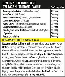 Бустер тестостерону Genius Nutrition iTest 90 капсул - мініатюра 2