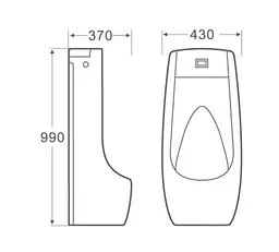 Пісуар підлоговий Qtap Scorpio White з ІК-датчиком автоматичного змивання QT1488101HW - мініатюра 16