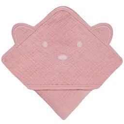 Рушник з капюшоном Lionelo Muslin Hooded Towel Pink Baby 80х80 см - мініатюра 2