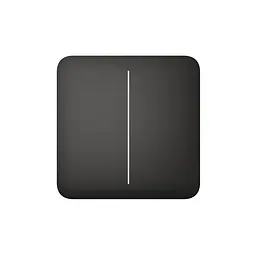 Розумний двоклавішний прохідний вимикач Ajax LightSwitch (2-gang/2-way) Jeweller (black/чорний) (26-00406)