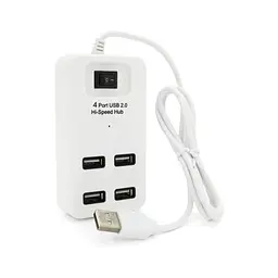 Концентратор Voltronic USB 2.0 to 4xUSB with power switch white (YT-HWS4-W)