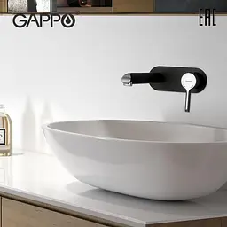 Змішувач для умивальника прихованого монтажу Gappo G1003-26, чорний/хром, Чорний матовий - мініатюра 2