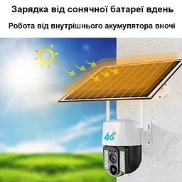 Автономна вулична 4G камера відеоспостереження поворотна PTZ із сонячною панеллю Nectronix VC3-G, V380 pro (101132) - мініатюра 3