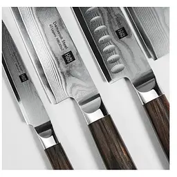Набір кухонних ножів Huo Hou Damascus Kitchen Knife Set (HU0073) 4 штуки + підставка - мініатюра 2