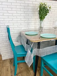 Скатертина силіконова зі срібною стразовою стрічкою 260х190 см - мініатюра 5