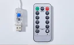 Гірлянда штора Sun Lamp великі краплі роси 3х2.5 м 250 LED з пультом від USB от powerbank - мініатюра 4