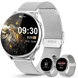Жіночий смарт-годинник elfofle 1.39" з Bluetooth-дзвінками, 120+ спортивними режимами та IP67 сріблястий